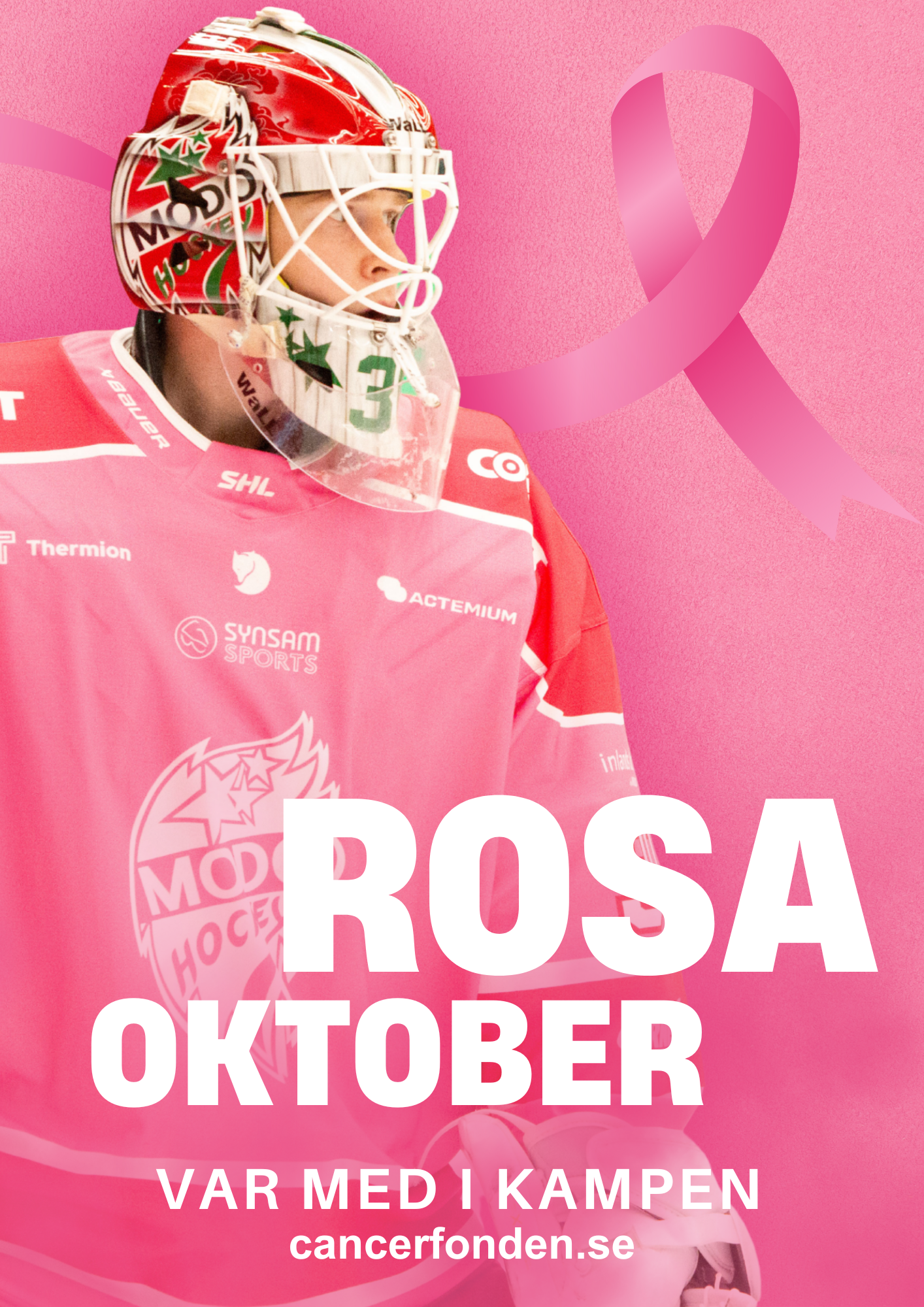 Konceptaffisch för MoDo Hockey, herrspelaren Lassi Lehtinen i bild